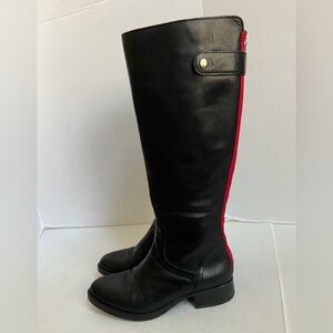 Steve Madden Riding Boots Black Leather Knee High Tall Womens Size 8M Journal